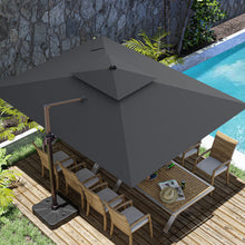 Load image into Gallery viewer, ZLACUIU 10x13FT Cantilever Outdoor Patio Umbrellas, Double Top Large Rectangle Umbrella, Heavy Duty 360° Rotation Offset Outdoor Sun Shade Umbrella for Garden Deck Pool Backyard Patio, Grey
