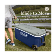 Load image into Gallery viewer, Coleman 316 Series Insulated Portable Cooler with Heavy Duty Wheels, Leak-Proof Wheeled Cooler, 100+ Can Capacity, Ideal for Tailgating, Camping, Beach, Sports and More
