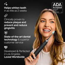 Load image into Gallery viewer, Aquasonic Black Series Ultra Whitening Toothbrush – ADA Accepted Electric Toothbrush- 8 Brush Heads &amp; Travel Case – 40,000 VPM Electric Motor &amp; Wireless Charging - 4 Modes w Smart Timer
