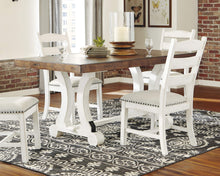 Load image into Gallery viewer, Signature Design by Ashley Valebeck Farmhouse Rectangular Extension Dining Table, Fits up to 8, White &amp; Brown
