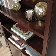 Load image into Gallery viewer, Sauder Miscellaneous Storage Bookcase With Doors/ book shelf, Select Cherry finish
