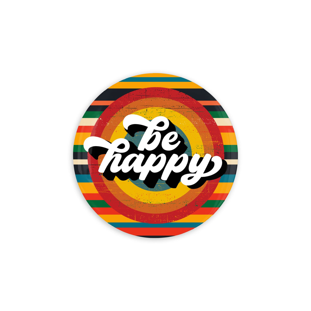 Be Happy 3.5 inch Round Coasters