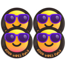Load image into Gallery viewer, Good Vibes Only 3.5 Inch Round Coasters

