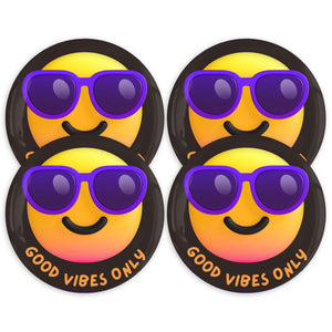 Good Vibes Only 3.5 Inch Round Coasters
