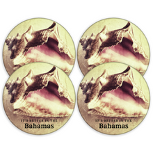 Load image into Gallery viewer, It&#39;s Better In The Bahamas Conch Shell 3.5 Inch Round Coasters
