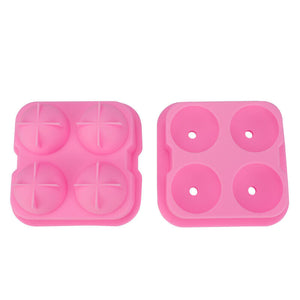 Ice Ball Maker Mold 2.5In -4X- Silicone Lid Large round Sphere Cube for Whiskey