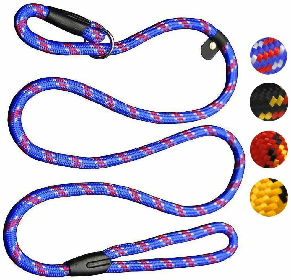 Lead Collar Dog Whisperer Cesar Millan Style Rope Slip Training Leash Nylon Blue