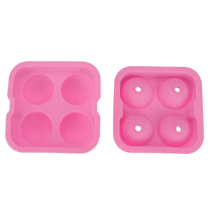 Ice Ball Maker Mold 2.5In -4X- Silicone Lid Large round Sphere Cube for Whiskey