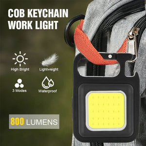 Mini USB Rechargeable LED Flashlight COB Work Lamp Torch Portable Keychain Light