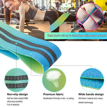 Load image into Gallery viewer, Fabric Resistance Bands Loop Gym Exercise Yoga Workout Butt Lift Booty Band Set
