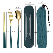 Load image into Gallery viewer, Portable Cutlery Set Including Fork, Spoon and Chopsticks Camping Travel Utensil
