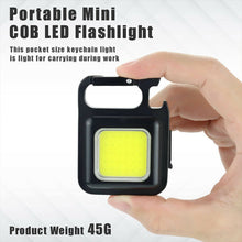 Load image into Gallery viewer, Mini USB Rechargeable LED Flashlight COB Work Lamp Torch Portable Keychain Light
