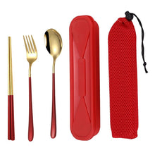 Load image into Gallery viewer, Portable Cutlery Set Including Fork, Spoon and Chopsticks Camping Travel Utensil
