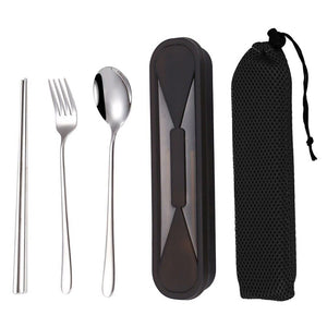 Portable Cutlery Set Including Fork, Spoon and Chopsticks Camping Travel Utensil