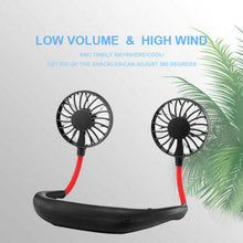 Load image into Gallery viewer, Portable Hanging Neck Sport Fan Lazy Neckband USB Rechargeable Personal Mini Fan
