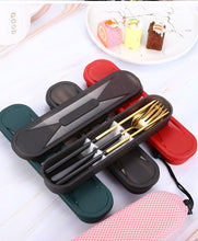 Load image into Gallery viewer, Portable Cutlery Set Including Fork, Spoon and Chopsticks Camping Travel Utensil
