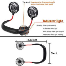 Load image into Gallery viewer, Portable Hanging Neck Sport Fan Lazy Neckband USB Rechargeable Personal Mini Fan
