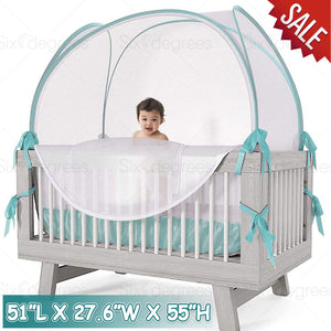 Baby Crib Tent Safety Net Pop up Canopy Cover Home US SALE