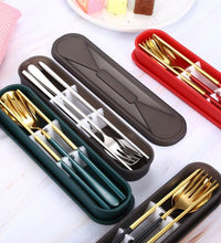 Load image into Gallery viewer, Portable Cutlery Set Including Fork, Spoon and Chopsticks Camping Travel Utensil
