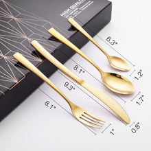 Load image into Gallery viewer, Modern Gold-Plated Silverware Set Stainless Steel Flatware Service for 6 (24 Pcs)
