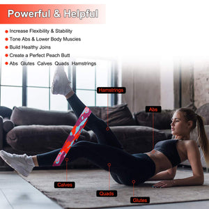 Fabric Resistance Bands Loop Gym Exercise Yoga Workout Butt Lift Booty Band Set