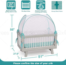 Load image into Gallery viewer, Baby Crib Tent Safety Net Pop up Canopy Cover Home US SALE
