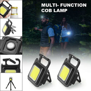 Mini USB Rechargeable LED Flashlight COB Work Lamp Torch Portable Keychain Light