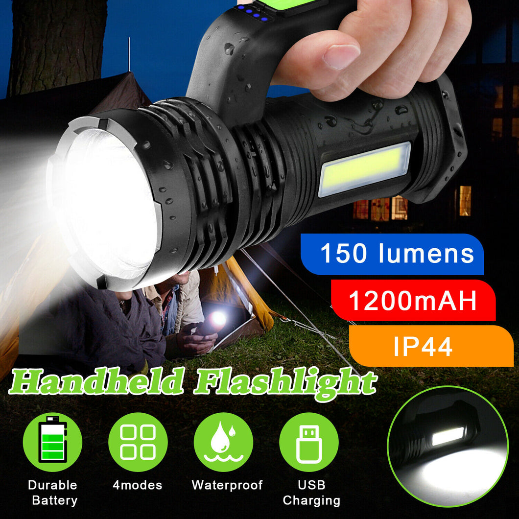 Rechargeable Handheld Flashlight Super Bright LED Spotlight Portable Searchlight