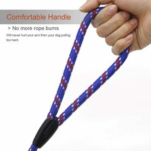 Lead Collar Dog Whisperer Cesar Millan Style Rope Slip Training Leash Nylon Blue