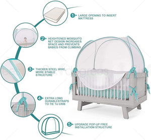 Baby Crib Tent Safety Net Pop up Canopy Cover Home US SALE