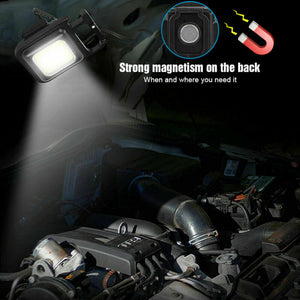 Mini USB Rechargeable LED Flashlight COB Work Lamp Torch Portable Keychain Light