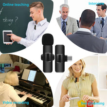 Load image into Gallery viewer, Wireless Lavalier Microphone Audio Video Recording Mini Mic for Android/Iphone
