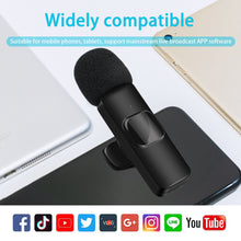 Load image into Gallery viewer, Wireless Lavalier Microphone Audio Video Recording Mini Mic for Android/Iphone
