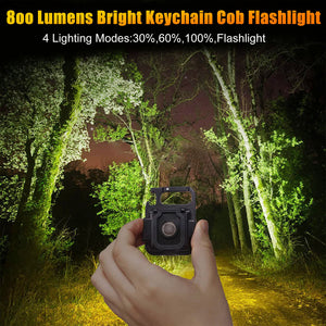 Mini USB Rechargeable LED Flashlight COB Work Lamp Torch Portable Keychain Light