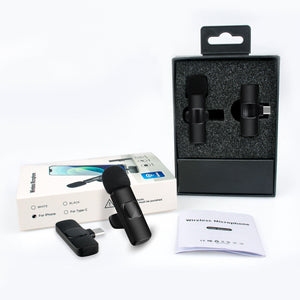 Wireless Lavalier Microphone Audio Video Recording Mini Mic for Android/Iphone